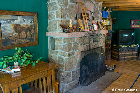 Bald Pate Inn Library Fireplace