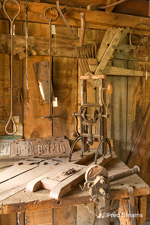 Rocky ountain NP MacGregor Ranch Blacksmith Shop Work Bench