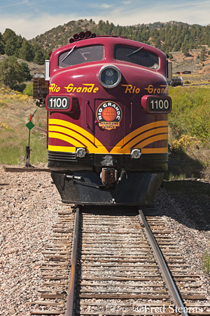 Rio Grande Scenic Railroad Retrieving  Diesel Electric Engine 1100