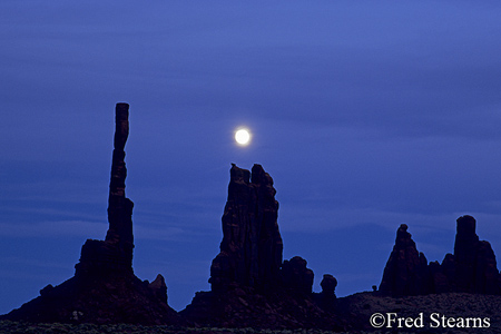 Monument Valley Totem Pole Moonrise