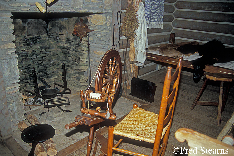 Fort Boonesborough Cabin Interior - Spinning Wheel